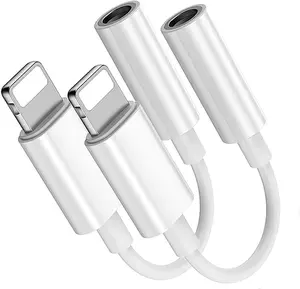 [Apple MFi Certified] Lightning to 3.5 mm Headphone Jack Adapter, 2 Pack Earphone Audio Jack Aux, Dongle Cable Compatible with iPhone 13/12/11 Pro/XR/XS Max/X/8/7 Support All iOS& Music Control