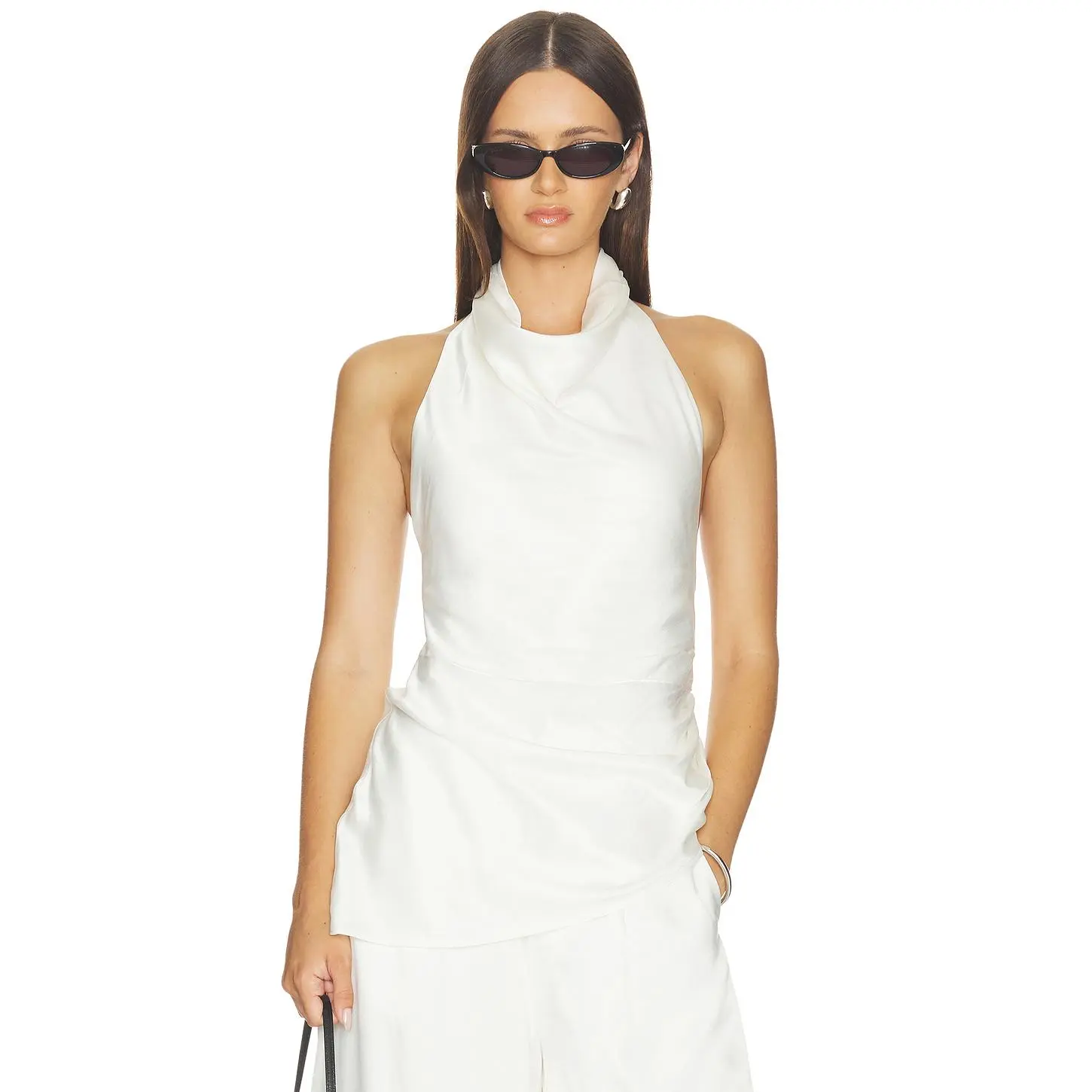 SANS FAFF Aegean Cowl Top in White