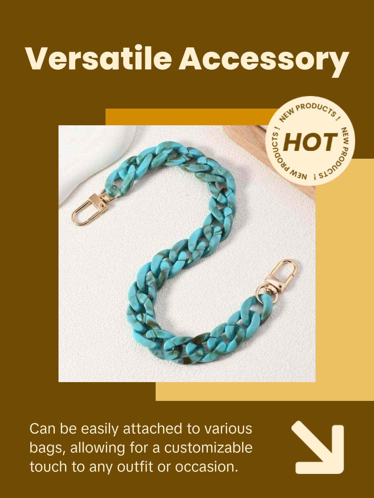 Tortoise Shell Acrylic Purse Chain Purse Charm - Elegant Design with Gold Clasp and Unique Shell Pattern