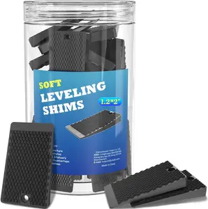 Furniture Levelers, 80 count Jar, Plastic Shims for Leveling, Black Rubber Wedge for Table Toilet Refrigerator Piano, Small Shims for  Improvement and Work (80pcs- Black)