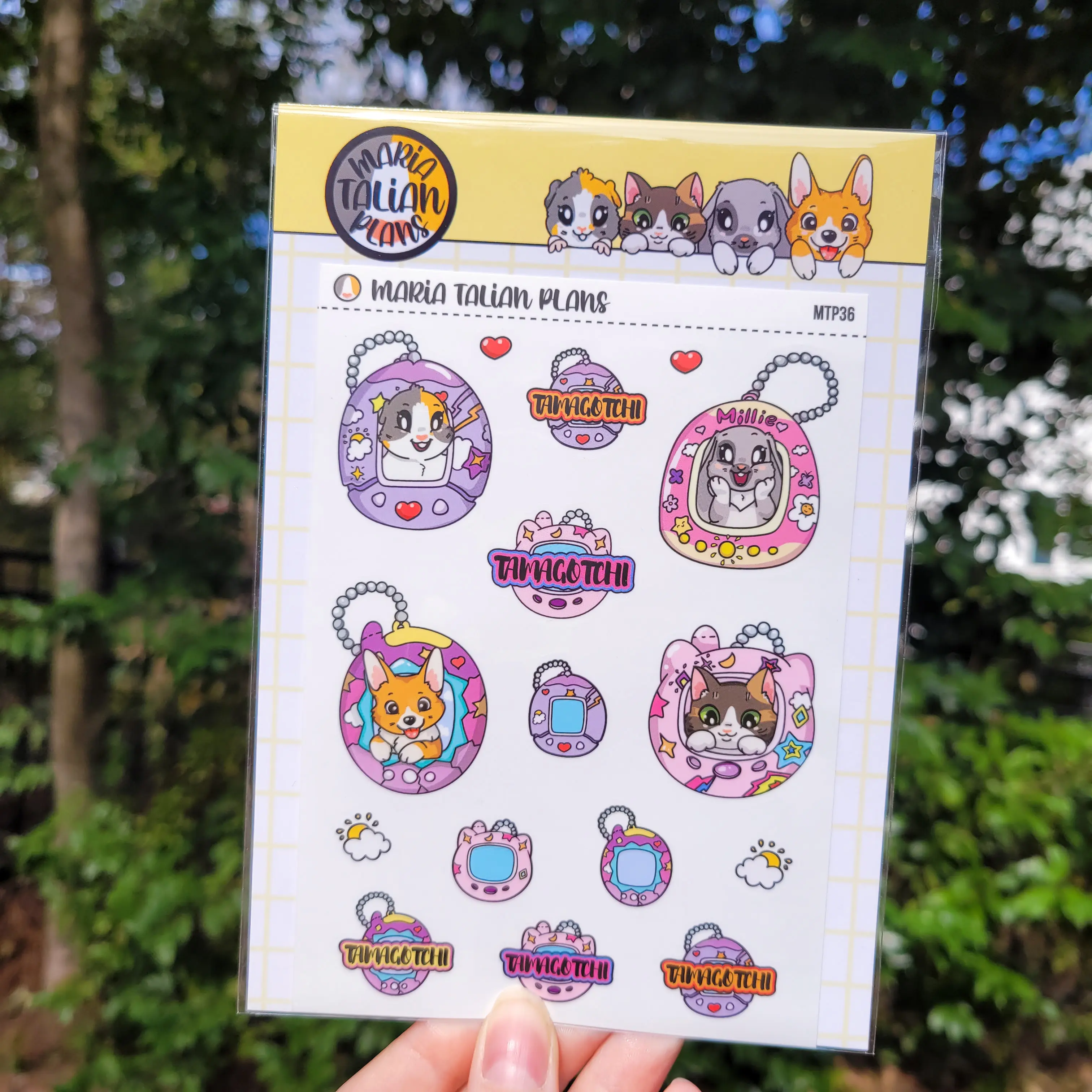 Tamagotchi | Vinyl Character Sticker Sheet | Cute Kawaii Vinyl Stickers