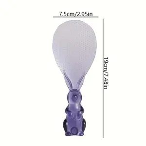 1pc Clear Crystal Spoon Standing Bunny Rice Spatula Rice Cooker Rice Serving Rice Spoon Cartoon Rice Spoon