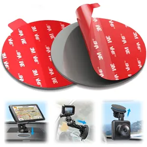 Sticky Adhesive for Dash Cam Suction Cup Mount, VOLPORT 90mm 3M Circle Heat Resistant Double Sided Extra Strong Mounting Tape Pad Replacement for Car Boat Dashboard Windshield Camera GPS Sucker Holder