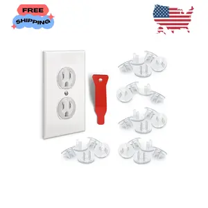 24 Pack Outlet Covers & Removal Tool Baby Proofing, Provide Shock Prevention and Easy Installation