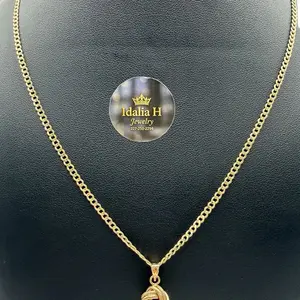 Idalia H Jewelry Gold Chain Necklace with Elegant Pendant size 16 10K gold