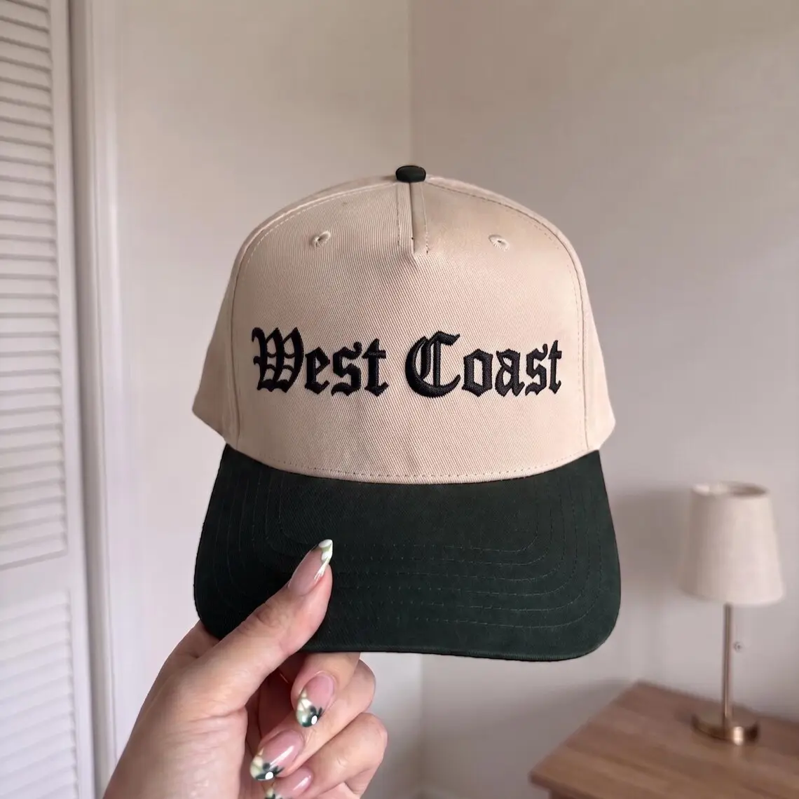 West Coast Hat Embroidered, Old Money Aesthetic Preppy Baseball Cap, Vintage Style Coastal Hat, Summer Hat