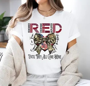 Remember Everyone Deployed T-Shirt, RED Friday Shirt, Patriotic Military Support Tee, Until They All Come Home, Veteran Family Support Shirt.