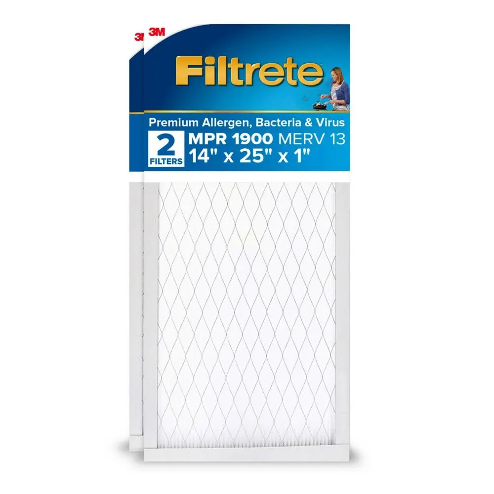 Filtrete 2pk 1900 Ultimate Allergens Bacteria and Virus 14X25