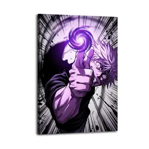 Gojo Artistic Wall Decor, Waterproof Canvas Poster, Cute And Vibrant Poster for Bathroom, Living Room, Bedroom, Dorm, A Perfect Gift Idea for New Year Home Decor