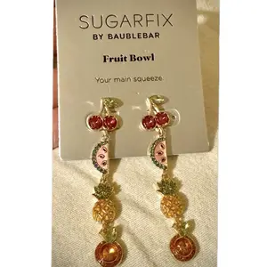 Sugarfix by BaubleBar Fruit Bowl Earrings Set with Red Fruit Accents and Gold Accents