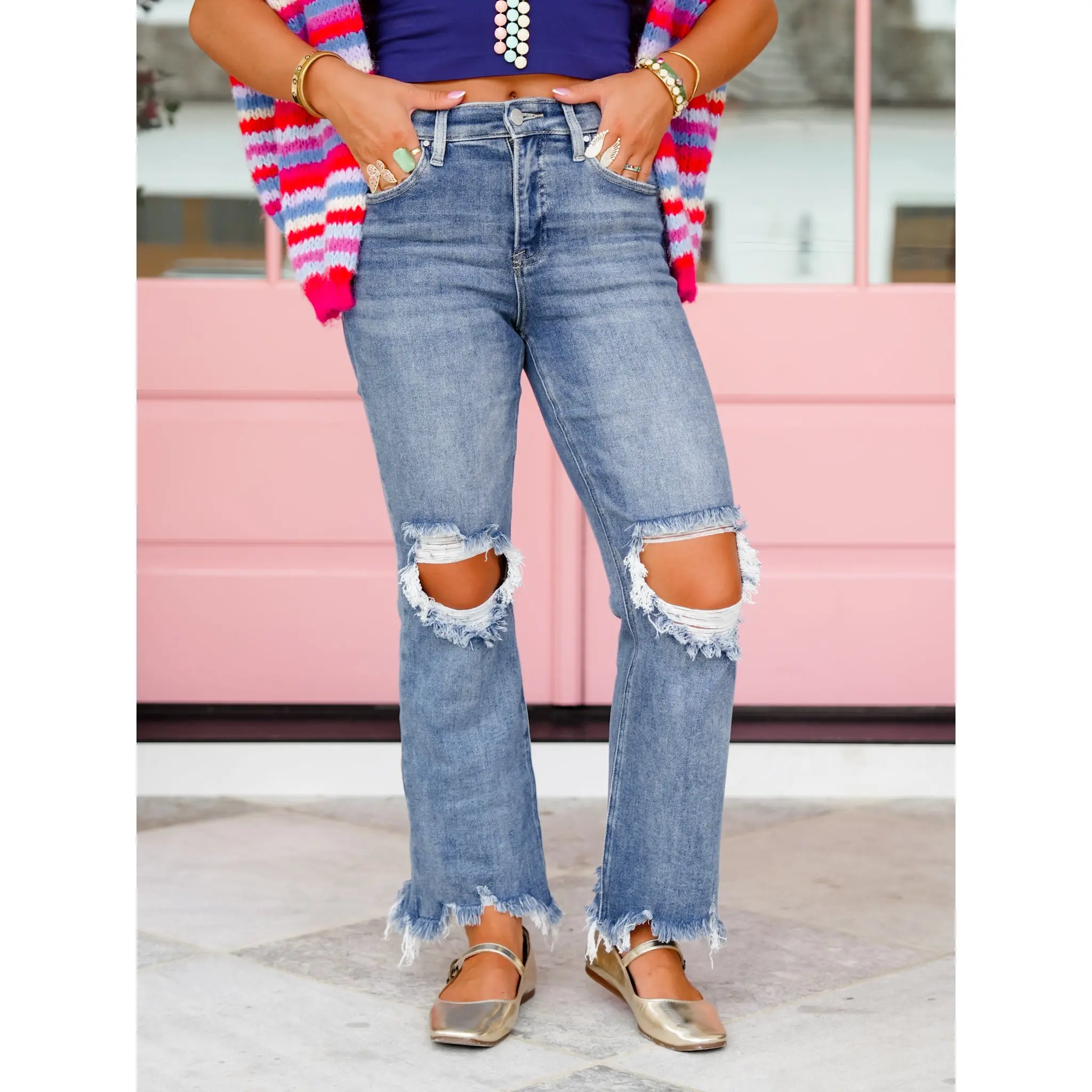Risen The Alexandra Tummy Control  Straight Leg Cropped Jeans