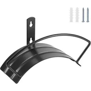 Wall Mount Garden Hose Holder, Heavy Duty Water Hose Holder Easily Holds Up to 125  3/4'' Hose, Solid Metal & Rust-Free,  Garden Hose Storage for Outside Yard Lawn,Black