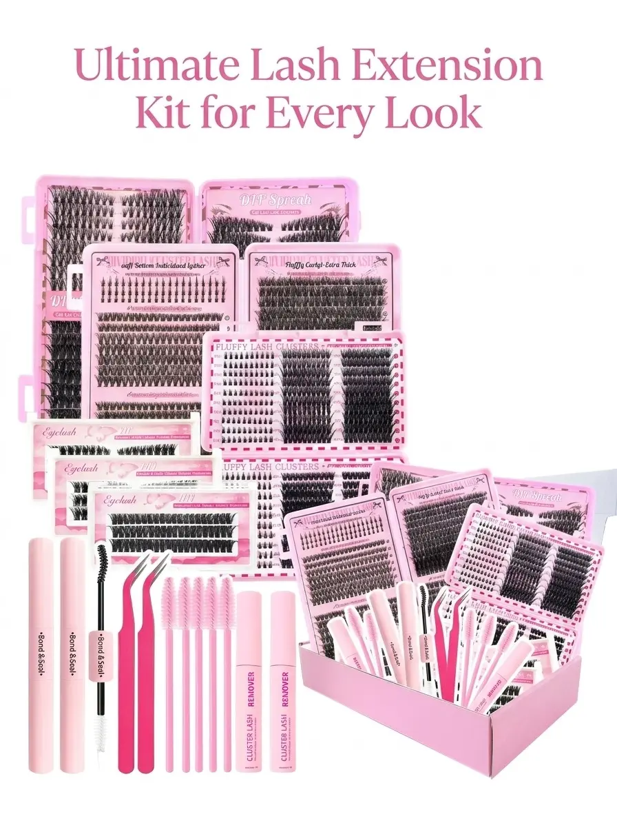 Trendy Must-Have Flora Lashes: Waterproof, Ultra-Dense & Flawless Voluminous Effect for Effortless DIY Glam, Synthetic Hair, Wispy Volume, Bundle