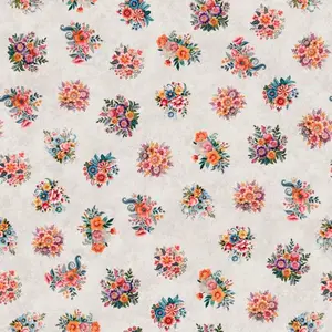 Heartland Floral Toss Gray Cotton Fabric