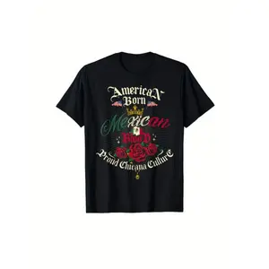 Chicana Style Women's Cotton T-shirt Featuring American Born Mexican Descent Chingona Casual Design