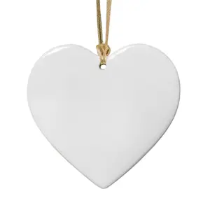 Custom heart-shaped ceramic Christmas ornament, a memorable gift for everyone.