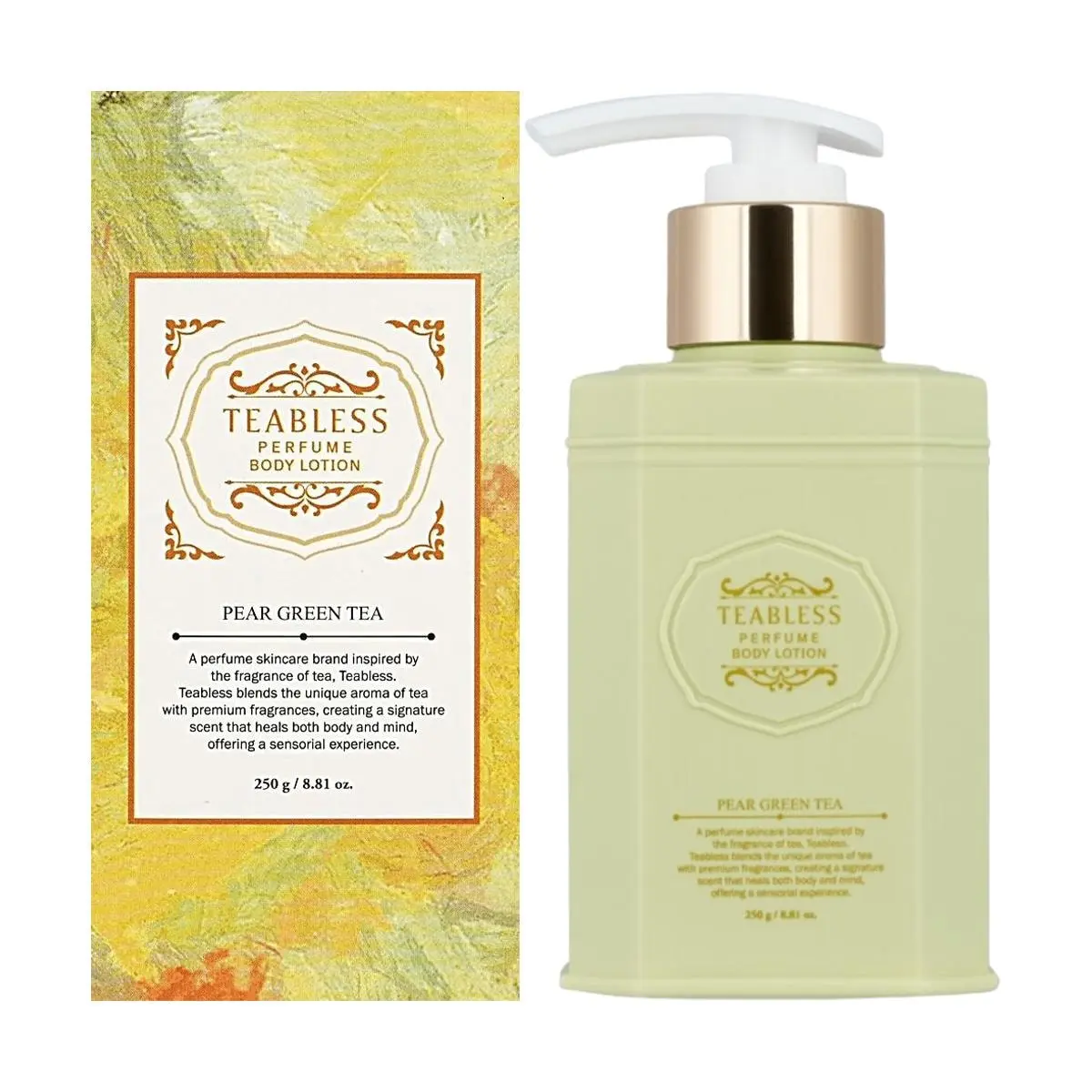 TEABLESS Korean Pear Green Tea Body Lotion - 250g, Refreshing Fruity Scent, Deep Hydration & Moisturizing