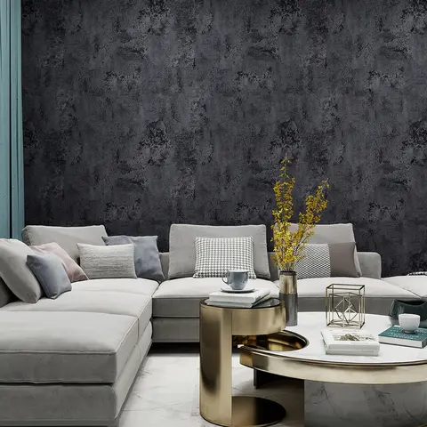 1 roll of thick removable vinyl peel and stick retro cement gray Decorative Wallpaper - suitable for living room, kitchen, bedroom, dormitory decoration and furniture renovation contact paper peel and stick wallpaper vintage (15.7*78.7in)