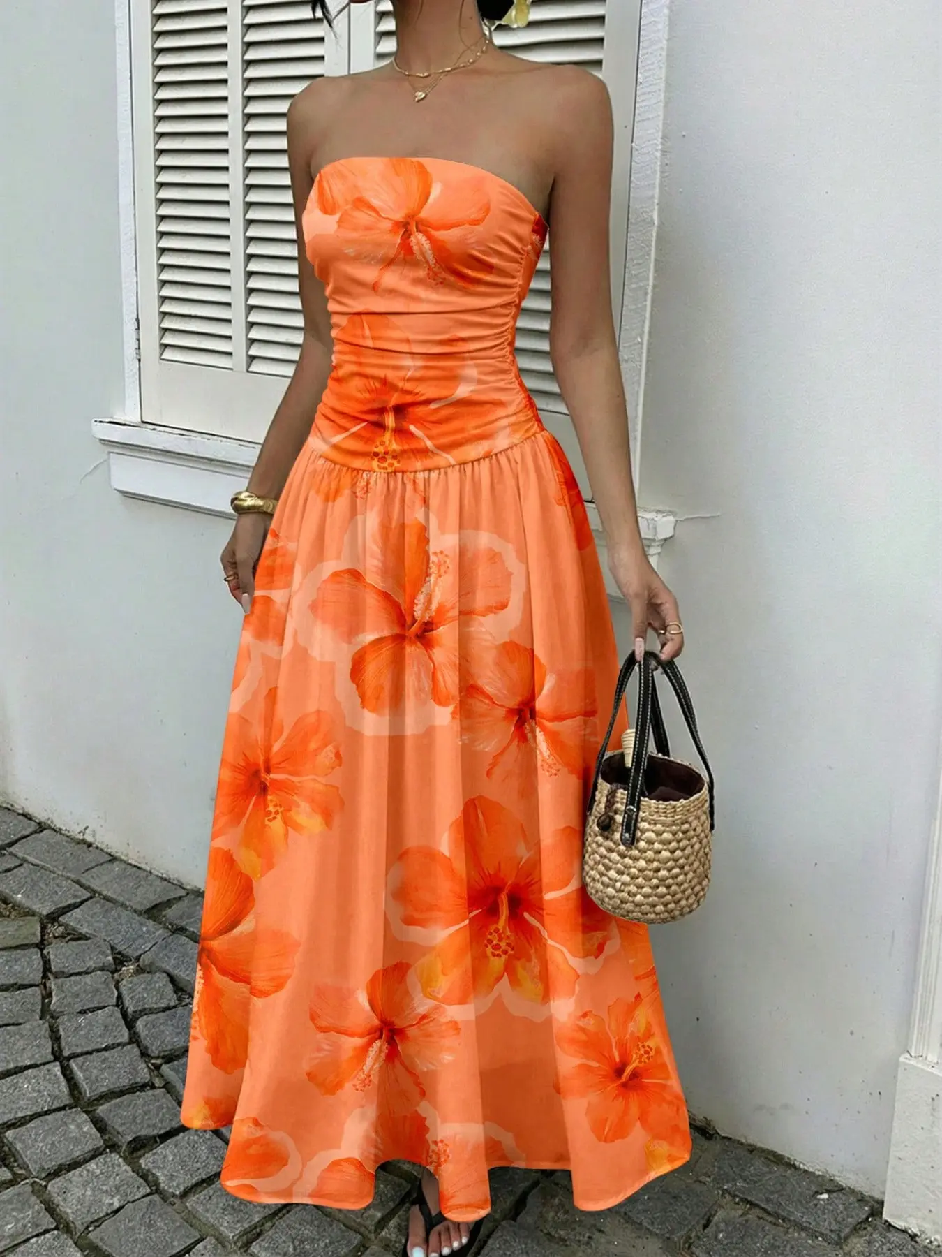 Women's Elegant Fashion Polka Dot Print Tube Dress, Stylish Chic Sleeveless  Maxi Dress for Parties and Daily Wear, Summer Fashion Clothes, Evening  Party Dresses - TikTok Shop