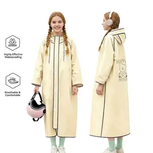 Waterproof Long One Piece Rain Coat for Women Thickened Adult Rain Jacket with Hood and Pockets Lightweight Full Body Cover Dual Placket Design Extended Hem Multi-Functional Hood Practical Waterproof Pockets Comfortable Eco-Friendly Fabric
