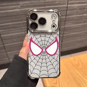 Radiating spider-web texture Phone Case for iPhone 17 AIR 17 PRO 16 PRO 15  PRO MAX  14 PLUS 13 PRO 12 11 series (silicone softshell) airbag anti-drop and shockproofmobile phone protective case