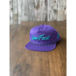 Casual Lane Frost Bolo Cord Bold Logo Snapback Hat - Purple, 1 Size, Adjustable Drawcord Fashion Accessory, Bold Logo Hats