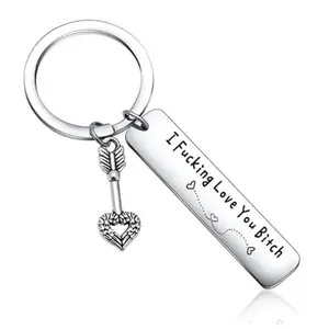 3/2/1 PCS Funny Best Friend Keychain for Women, Stainless Steel Key Chain Engrave I Fvcking Love You Bith Birthday Christmas Friendship Gift for Bestie Best Friends Female Bff
