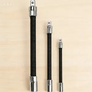 Flexible Drive Extension Bar Set 3-Piece 1/2" 3/8" 1/4" Shaft 10" 8" 6" Lengths Universal Fit Hand Tools Reusable Durable Socket Wrench Adapter