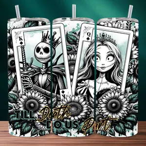 Nightmare B4 Christmas Themed Stainless Steel 20oz Tumbler Drinkware with Lid and Straw