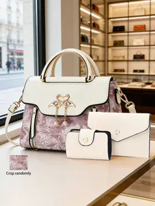 Women's Printed Crossbody Bag Set, Versatile Small Handbag, Fashionable Bags, Daily Use Shoulder Bag, Anti-Theft Flap Design, Perfect Birthday Gift