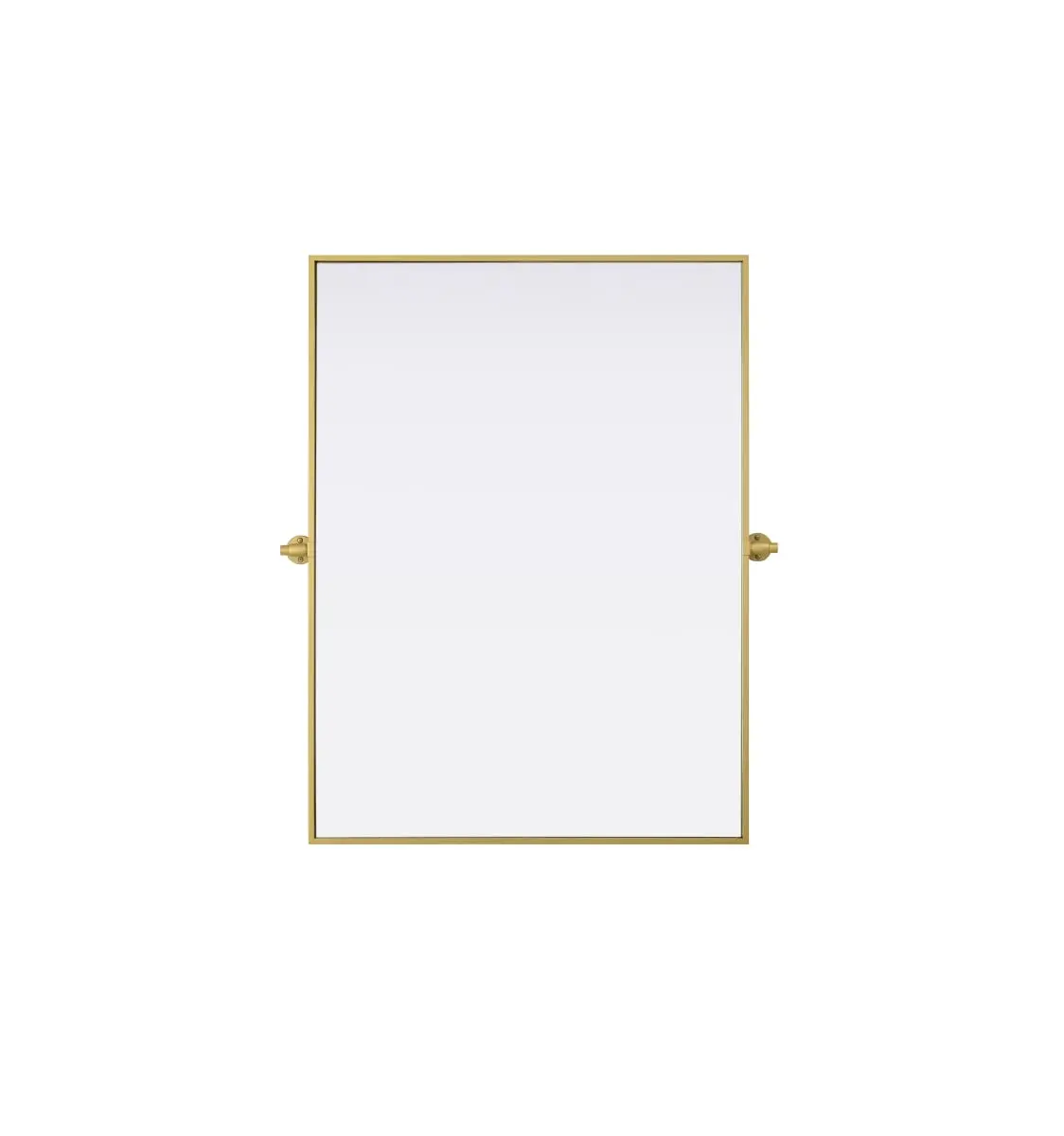 212 MAIN Amoura Series Sleek Contemporary Rectangle Mirror for Baby Room, Modern Home Decor with Adjustable Viewing Angle, Metal-Iron & MDF Frame, Brass Finish, Mounting Brackets, 40x30in Easy Screw Installation