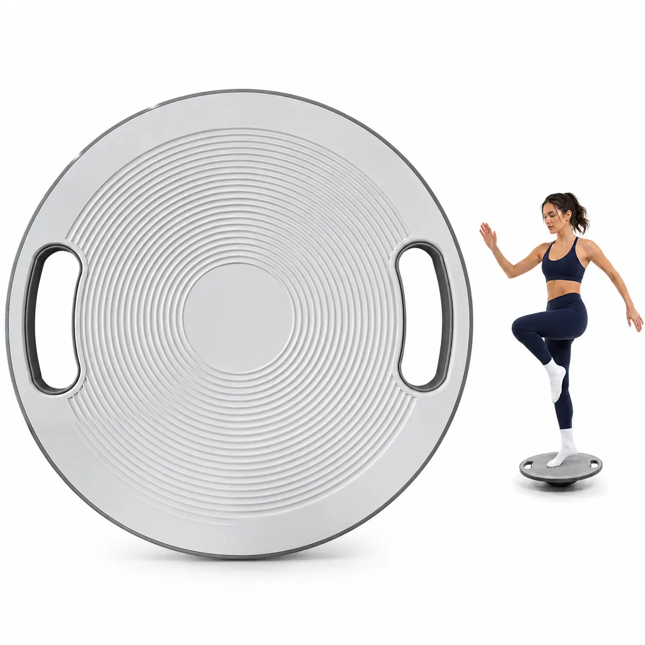 BestGod Wobble Balance Board Trainer with Handles - Plastic Stability Board, Non-Slip Fitness Tool for Core, Glutes, Stability Training, Home Workouts, Gym Training