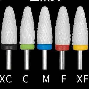 5pcs/set Ceramic Electric Nail Drill Bit Set - 3/32in Shank, Electric File Manicure Drills Accessories, 5-in-1 Bits For Safe Acrylic And Hard Gel Removal - Ideal For Electric Nail Filing