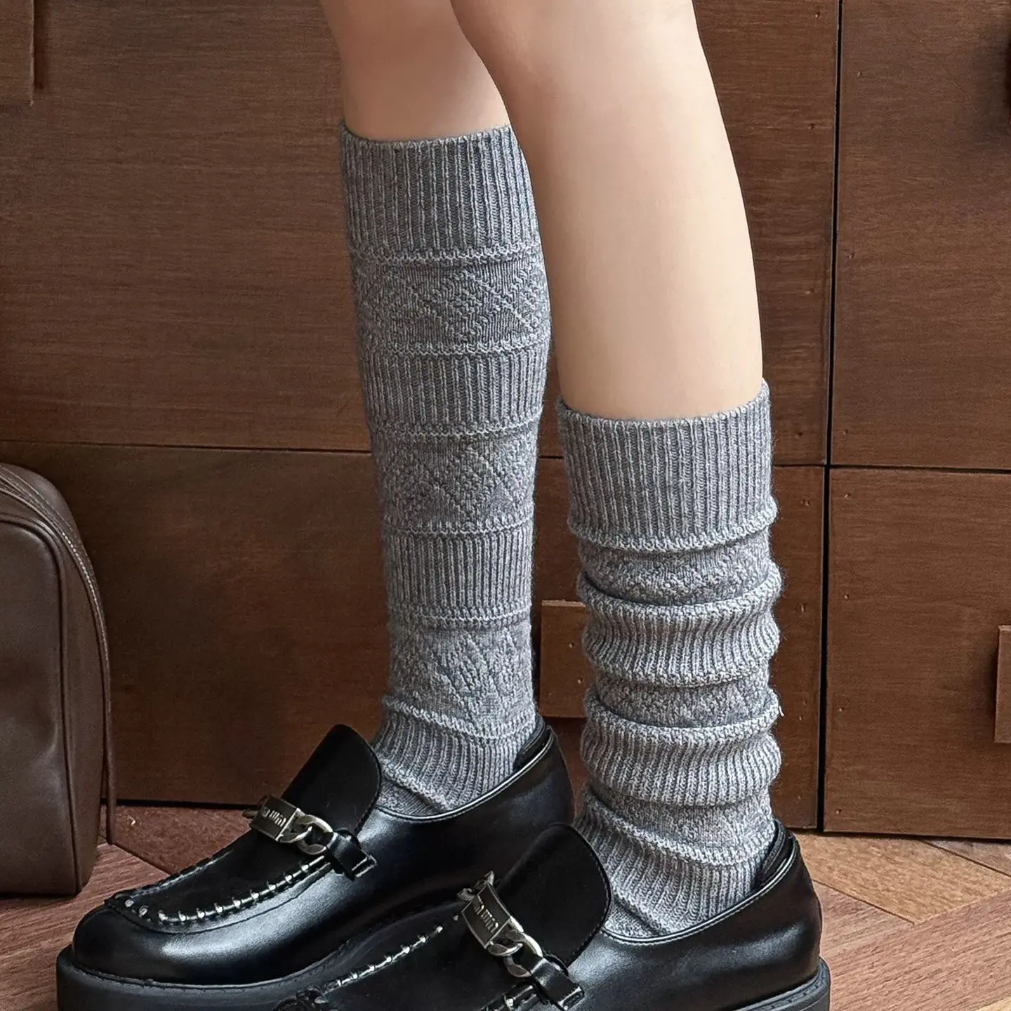 2pairs Women's Over-the-Knee Slouch Socks – 60% Cotton 25% Wool Thick Warm Socks with Foot,  Fashionable Stackable Long Socks,socks for clogs Soft Comfy Hosiery
