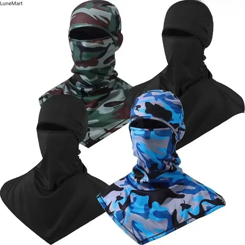 Unisex Polyester Face Covering and Ski Mask, Breathable Neck Gaiter with UV Sun Protection, Windproof for Outdoor Motorcycle Use, Full Balaclava, One Size