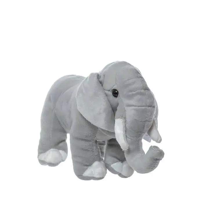 12" X 7"h Stuffed Elephant Light Gray