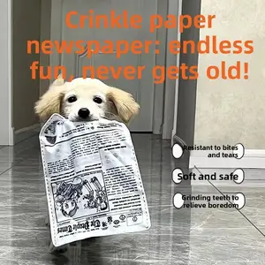 Pet Balloon Indestructible Newspaper Dog Toy Squeaky Chew for Boredom Relief Thickened Durable Teeth Cleaning Realistic Crinkle Safe Non Toxic Washable Quick Dry Interactive Play