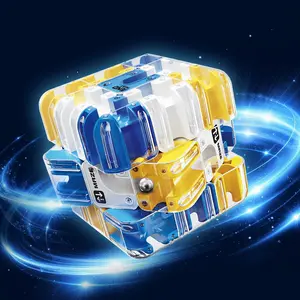 3D Rolling Ball Maze Cube, Large Labyrinth 3D Puzzle Marble Maze Cube, Brain Teaser Game, Educational Learning Sensory Toys Gift for 3+ Age Kids Adults, Logical Thinking, Family Board Games Blue 2.7"