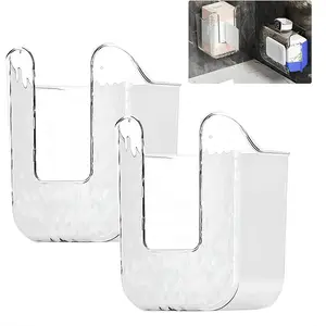 Wall Mounted Wipes Dispenser,Wall Mounted Tissue Box Holder,Kitchen Wipes Storage Box,Wipes Container for Bathroom (White/2 pcs)