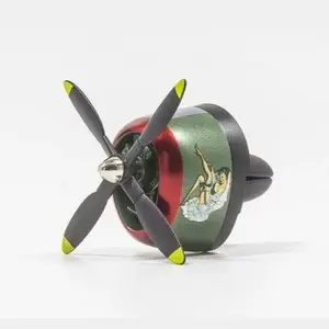 P47 Thunderbolt Fighter Aircraft Car Air Freshener with Rotating Propeller Ornament Car Fragrance In-Car Vent Aroma Diffuser Mechanical Aesthetic Design