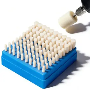 100PCS Wool Felt Polishing Burrs Set – Assorted Size Felt Mounted Points for Rotary Tool Jewelry & Metal Polishing