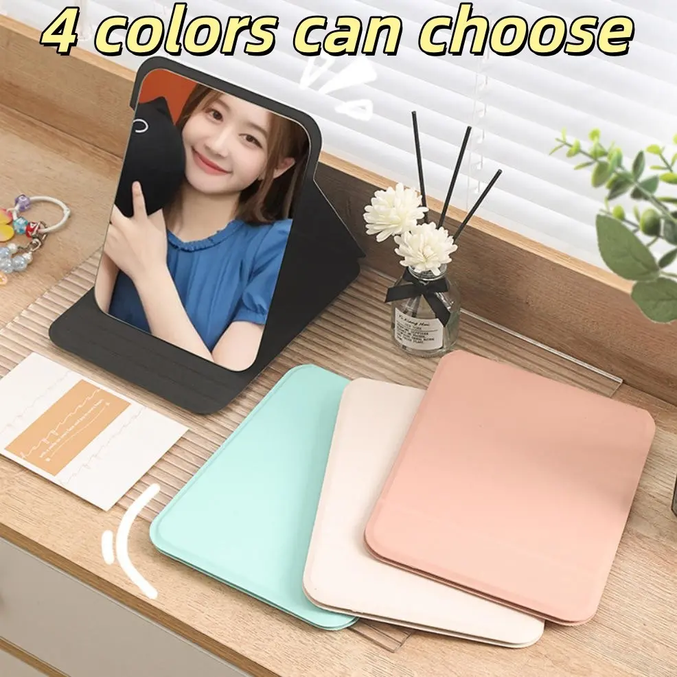 1PC Portable PU Leather Folding Makeup Mirror | Foldable Vanity Mirror | Travel Vanity Standing Mirror | Ultra-Thin HD Tabletop Cosmetic Mirror for Desk & Dorm | 3 Sizes Available| Portable Mirrors | Travel Essentials，Shatterproof，Room Decor.