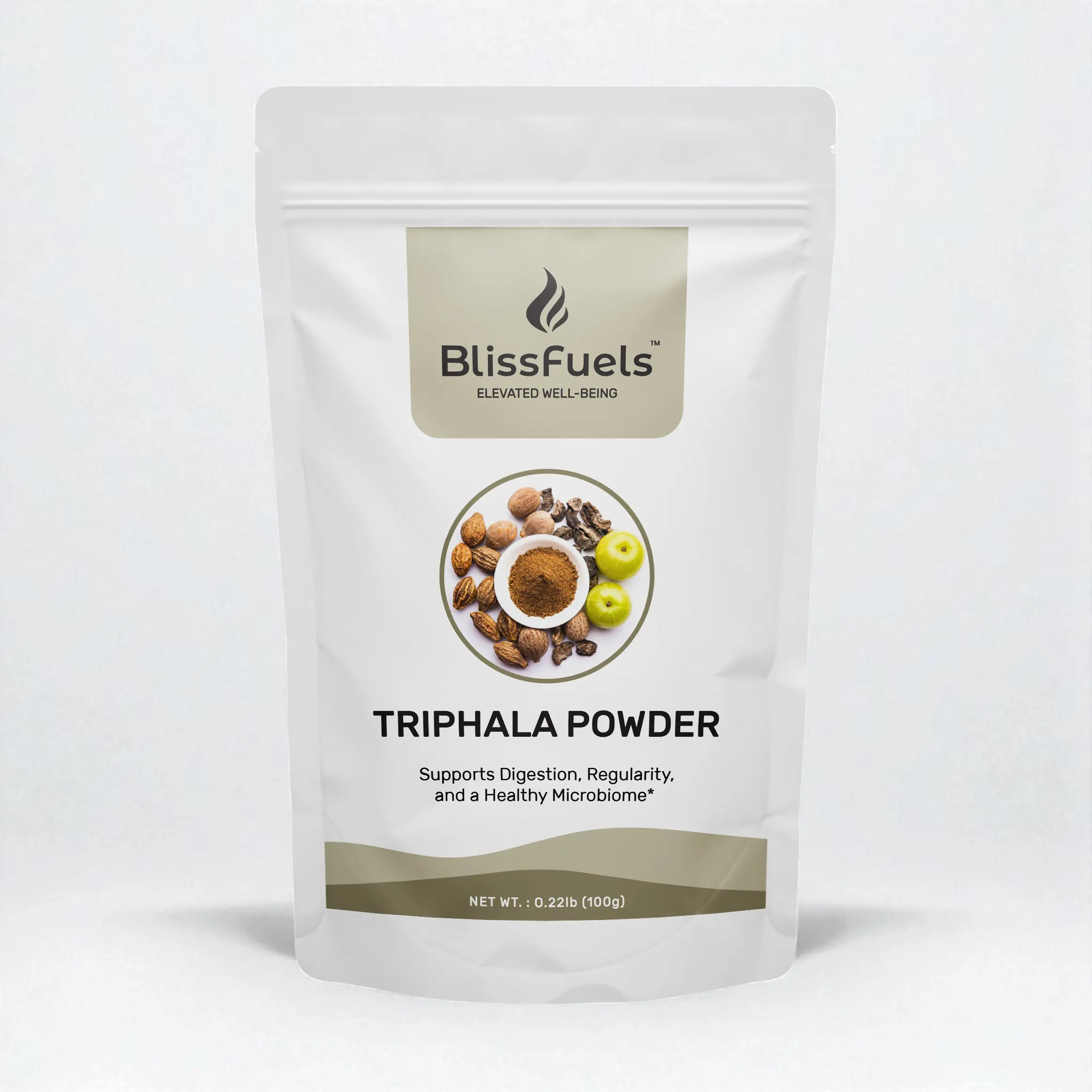 BlissFuels Triphala Powder – Traditional Herbal Blend for Daily Wellness (100g)