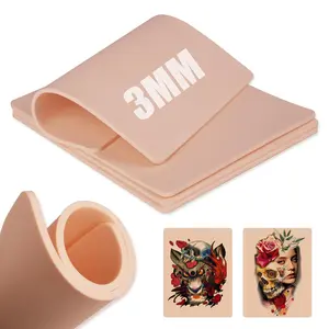Tattoo Skin 3MM - 3count Thick Fake Skin Double Sides Tattoo Practice Skin, 6*8 inches Fake Skin for Beginners and Experienced Artists