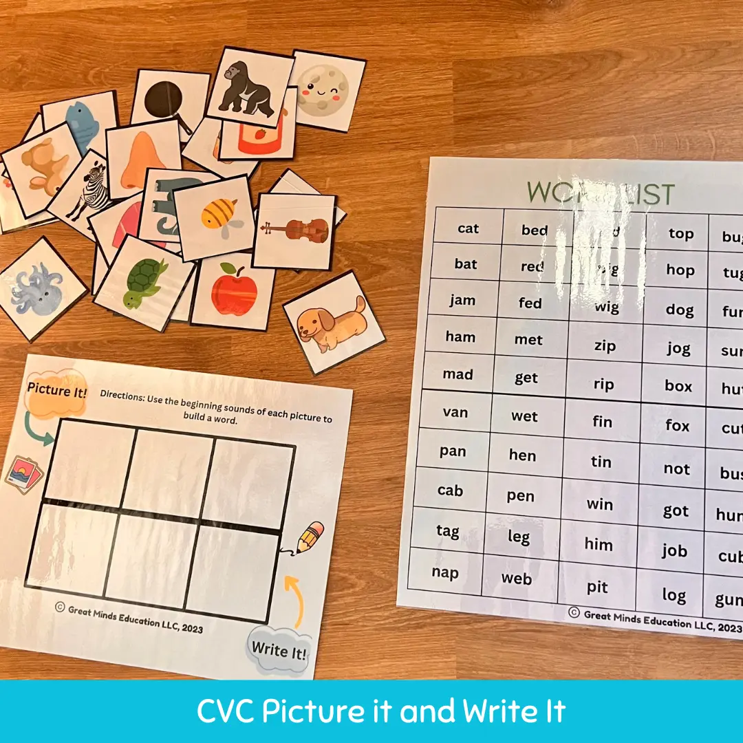 CVC Read & Write Activity – Early Literacy Practice for Kids