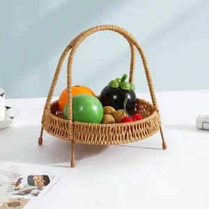 Handheld Storage Tray, Multi-Purpose Hand-Woven Basket, Home Indoor Decor, Restaurant Hotel Food Service Tray, Wedding Decoration, Holiday Organizer, Weaving Basket For Fruits, Handheld Picnic Basket, Fruit Vegetable Basket