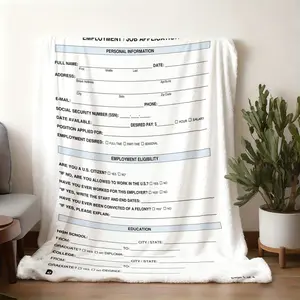2026 New Arrival 3D printingAn employment job application form.png Print BlanketNordic Minimalist Flannel Throw, Winter Office Nap Blanket for Men & Women, Ultra-Soft Double-Sided Fleece, Cozy Warm, Soft Fluffy Blanket