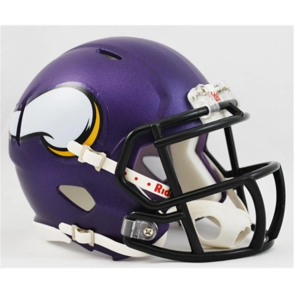 Minnesota Vikings Football Speed Mini Helmet - Half-Scale Shell, Chin Strap, Interior Padding, Official Decals, Autographs-Ready Collector’s Item