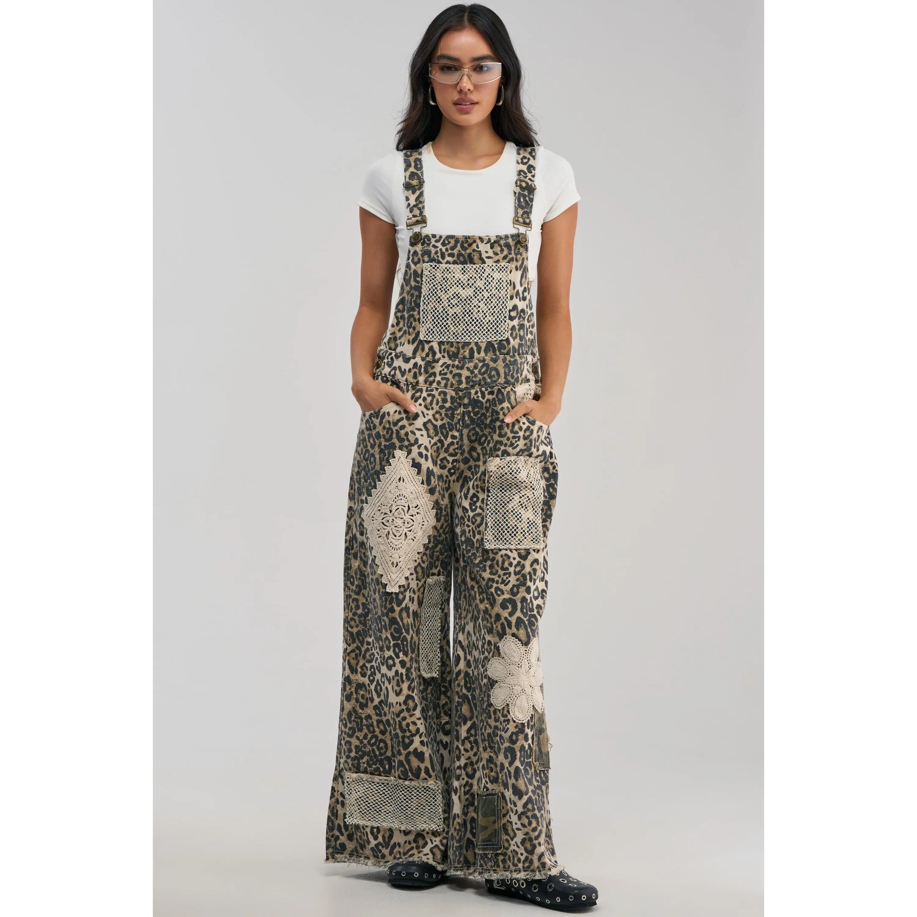 CATCH ME IN THE CITY LEOPARD OVERALLS