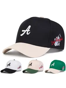 Unisex a Letter Embroidered Patched Baseball Cap, Adjustable Sun Protection Casual Hat for Spring & Fall, Outdoor Sports Travel Beach Vacation
